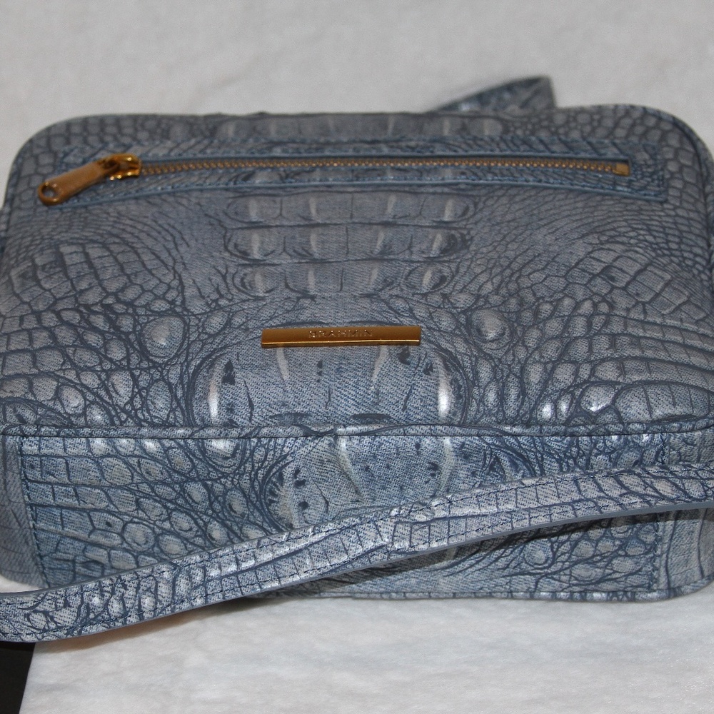 SOLD! Brahmin Shea Crossbody Bag Light Denim Tetra Leather Purse NWT - Picture 4 of 6
